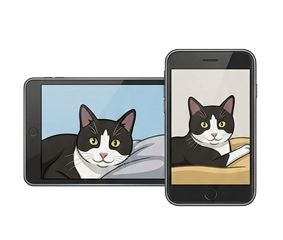 icon of cat on mobile devices